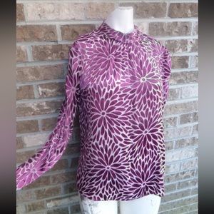 Rebecca Taylor Semi Sheer  Long Sleeve Top / Blouse Sz 4